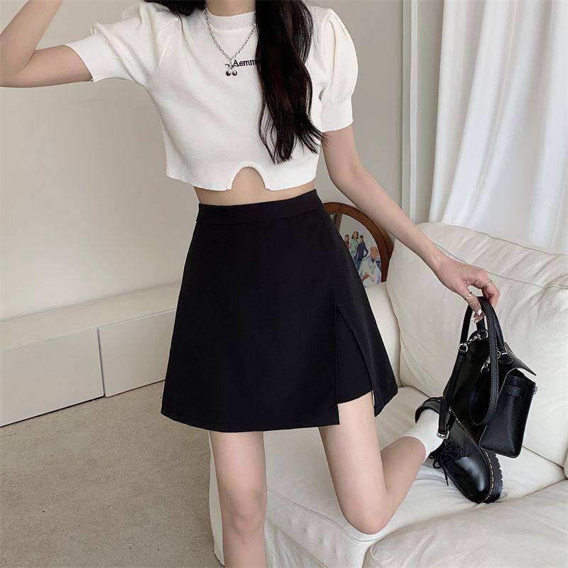 Plus Size High Waist Slimming Irregular Bodycon Skirt - Sexy Tummy-Concealing Slit Skirt for Women (Spring/Summer)