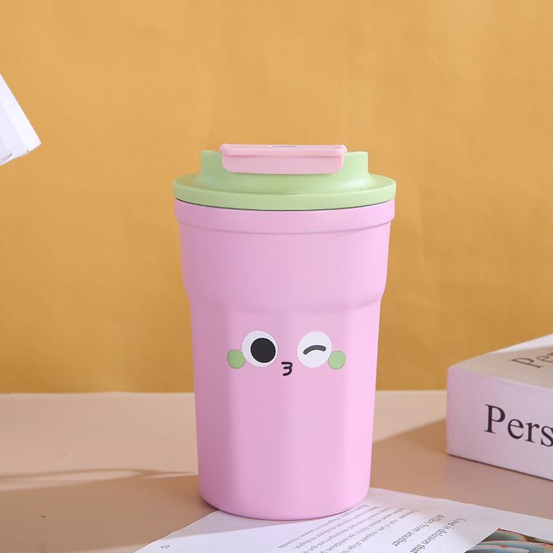 Stainless Steel Vacuum Cup High Appearance Level Flip Coffee Cup Outdoor Portable Car Cup