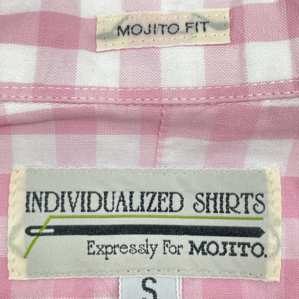 Individualized Shirts Pink Gold Check MOJITO FIT Open Collar Shirt Tops S pinkUsed