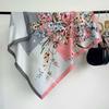 Luxury Flower Prin Silk Square Scarf Women Hijab Hair Bands Neckerchief Female Satin Shawl Ribbon Headband Fashion Wraps Bandana
