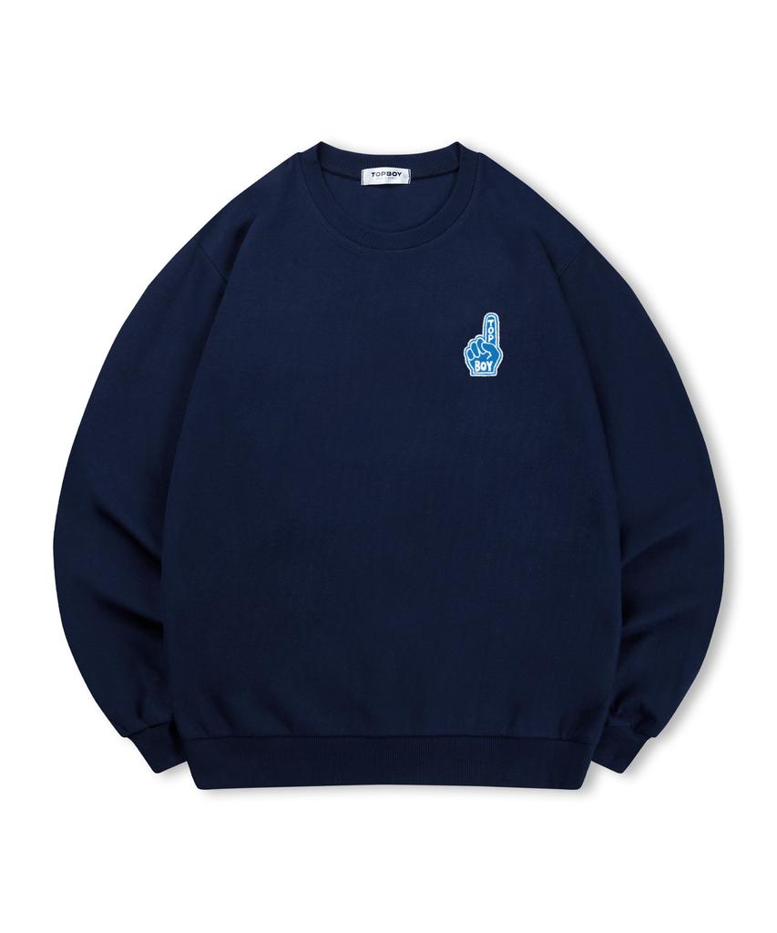 TOPBOY [Non-Fleece Or Fleece-Lined] Number One Printed Sweatshirt (C Type)