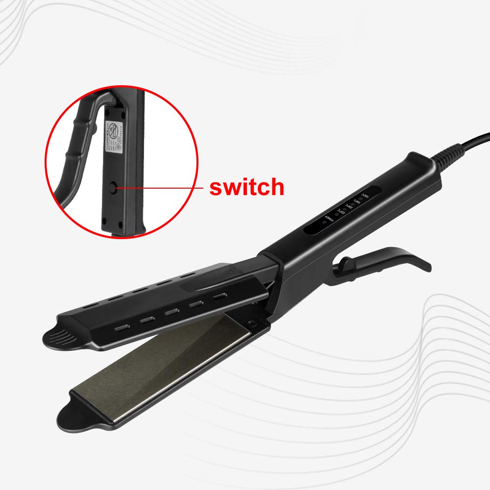 Hair Straightener Professional Glider Ceramic Tourmaline Ionic Flat Iron, Straightens & Curls with Four Adjustable Temperature,Hair Treatment Styling
