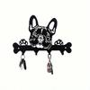 Black Wrought Iron Dog Shaped Key Towel Rack Wall Organizer Kitchen Home Storage