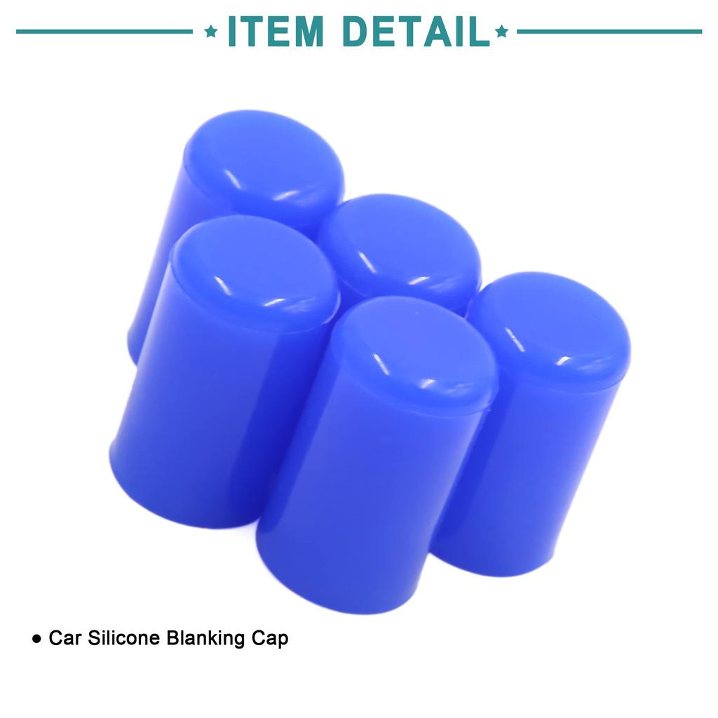 ACROPIX Silicone Blanking Cap 12mm Universal Intake Vacuum Hose Tube End Plug Blue 5pcs