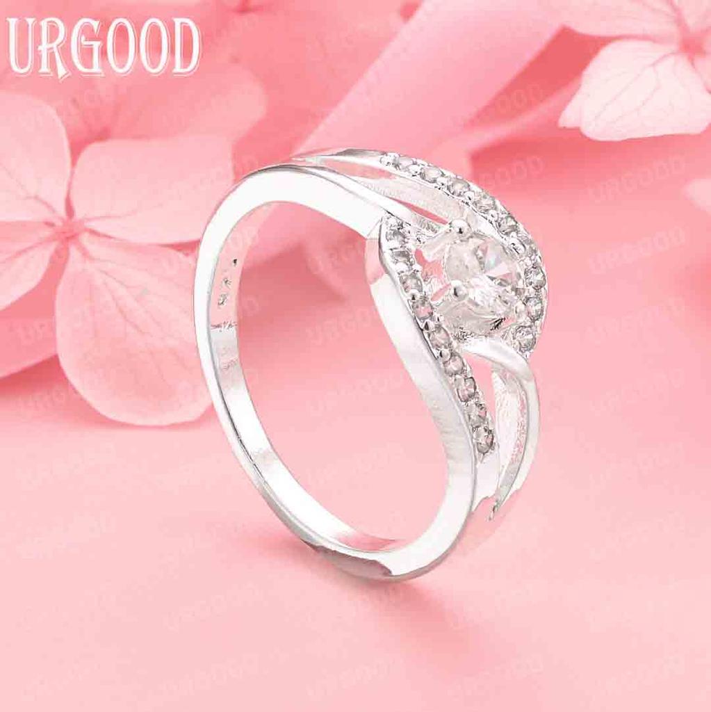 925 Sterling Silver Fashion Jewelry AAA Zircon Wedding Ring