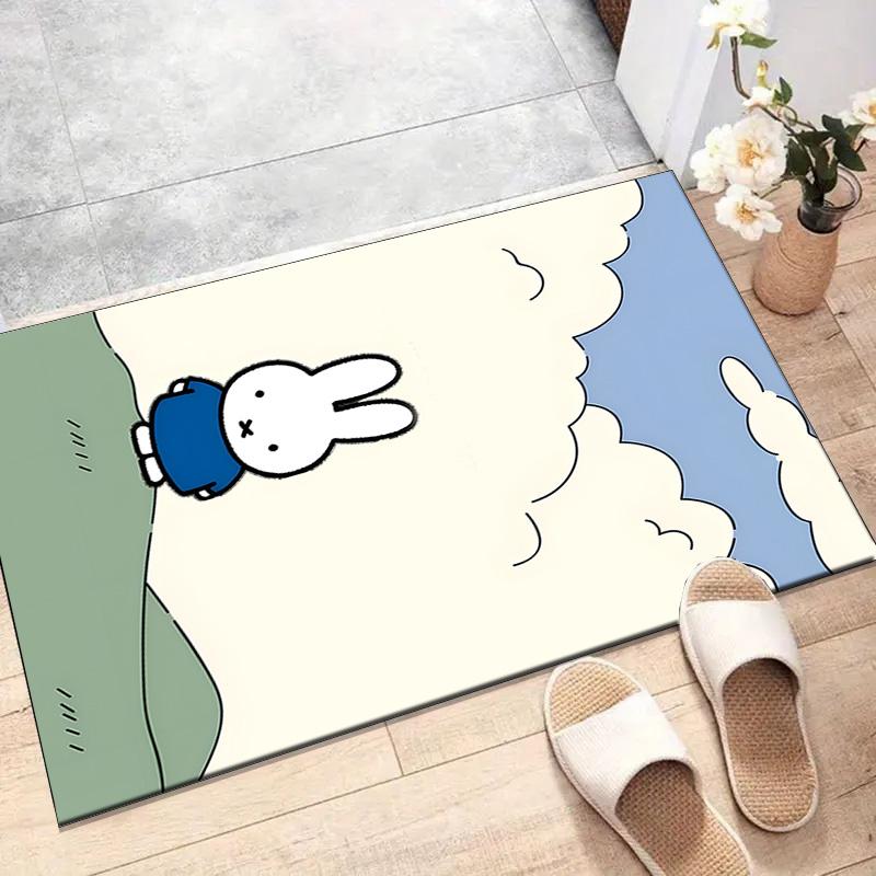 1pc Miffy3 Design Printed Area Rug Carpet for Bedroom Living Room Home Decor Rugs Mat Non Slip Mat Rug for Bedside