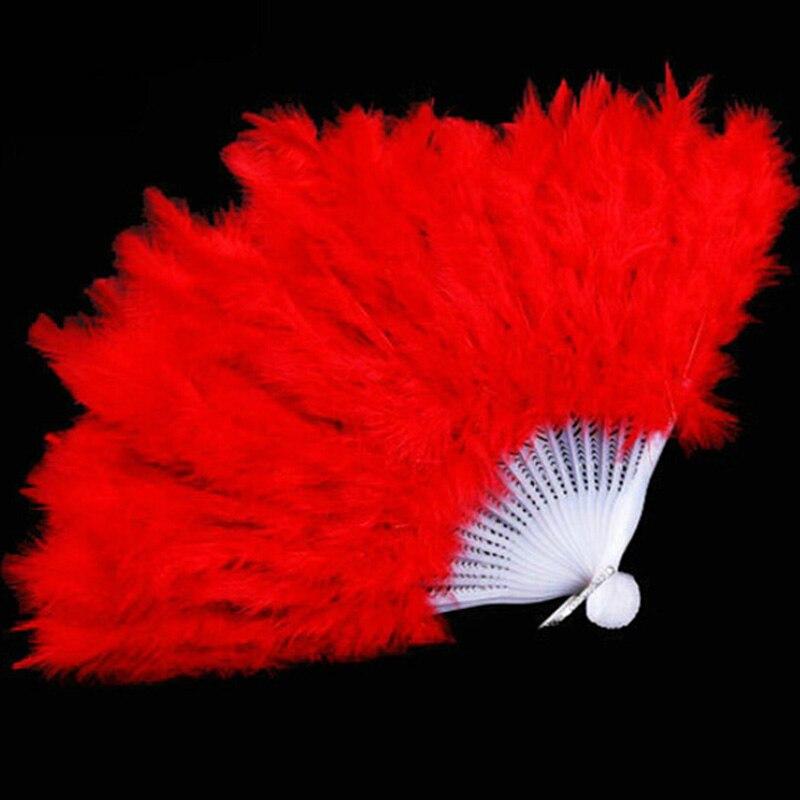 Hand Held Flower Fan White Hand Fan Ladies Folding Feather Fans Home Decor Handmade Dance Wedding Party Accessories Crafts Gifts