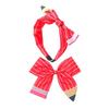 Women Hair Hoop Bright Yellow Pencil Design Bow Decor Hair Clip Back to School Student Teacher Hair Accessories