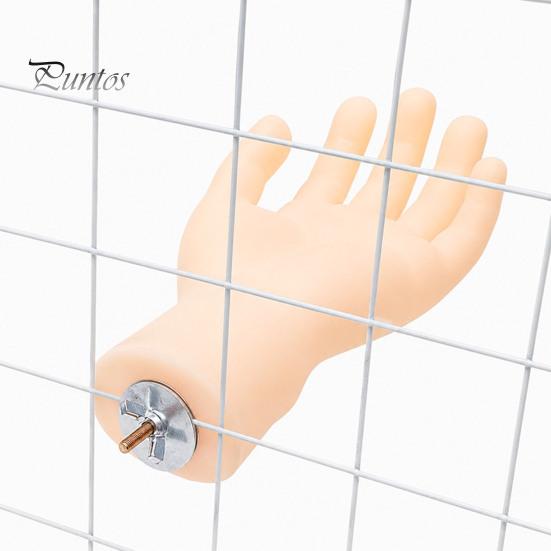 Parrot Tension Relief Toy Hand-Shaped Perch, Realistic Hand Stand with Screw Fastener, Bird Natural Perch Cage for Budgie Cockatiels, Desensitization