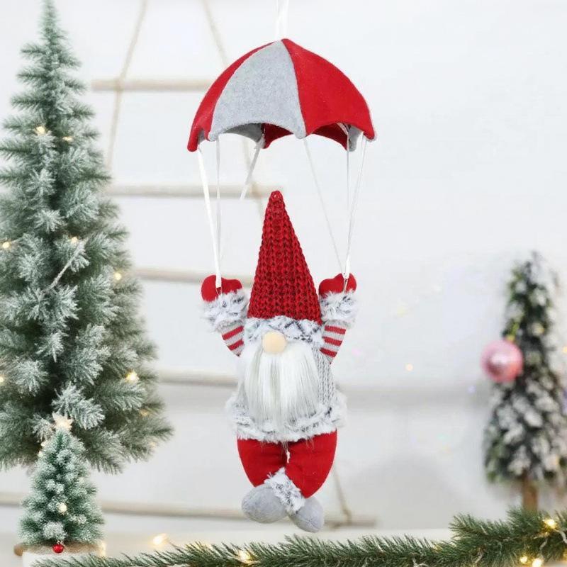 

Christmas Scene Decorations Christmas White Beard Parachuting Elderly Parachuting Christmas Window Display Hanging Pendants Gift красный