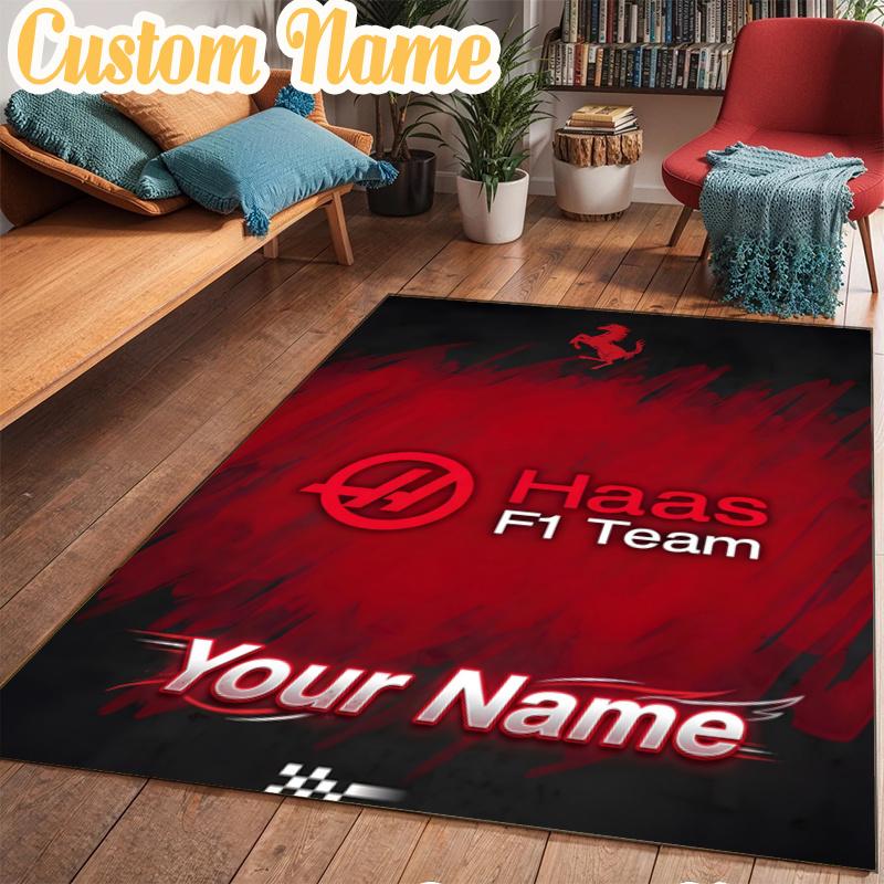 Custom Name Ha-as F1 Team Rug Office Rug, Indoor Rug, Chair Rug, Living Rooms, Doormat Game Rug Home Decor Birthday Christmas Gifts