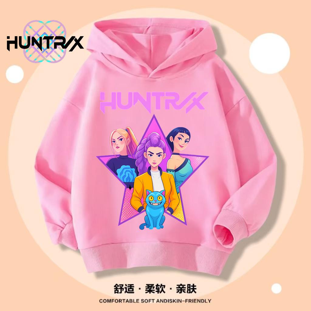 Felpe con cappuccio K-pop Demon Hunters Ragazzi Ragazze Manica Lunga Capispalla Saja Stampa Ragazzi Cappotto con Cappuccio per Bambini Moda Pullover Top per Bambini