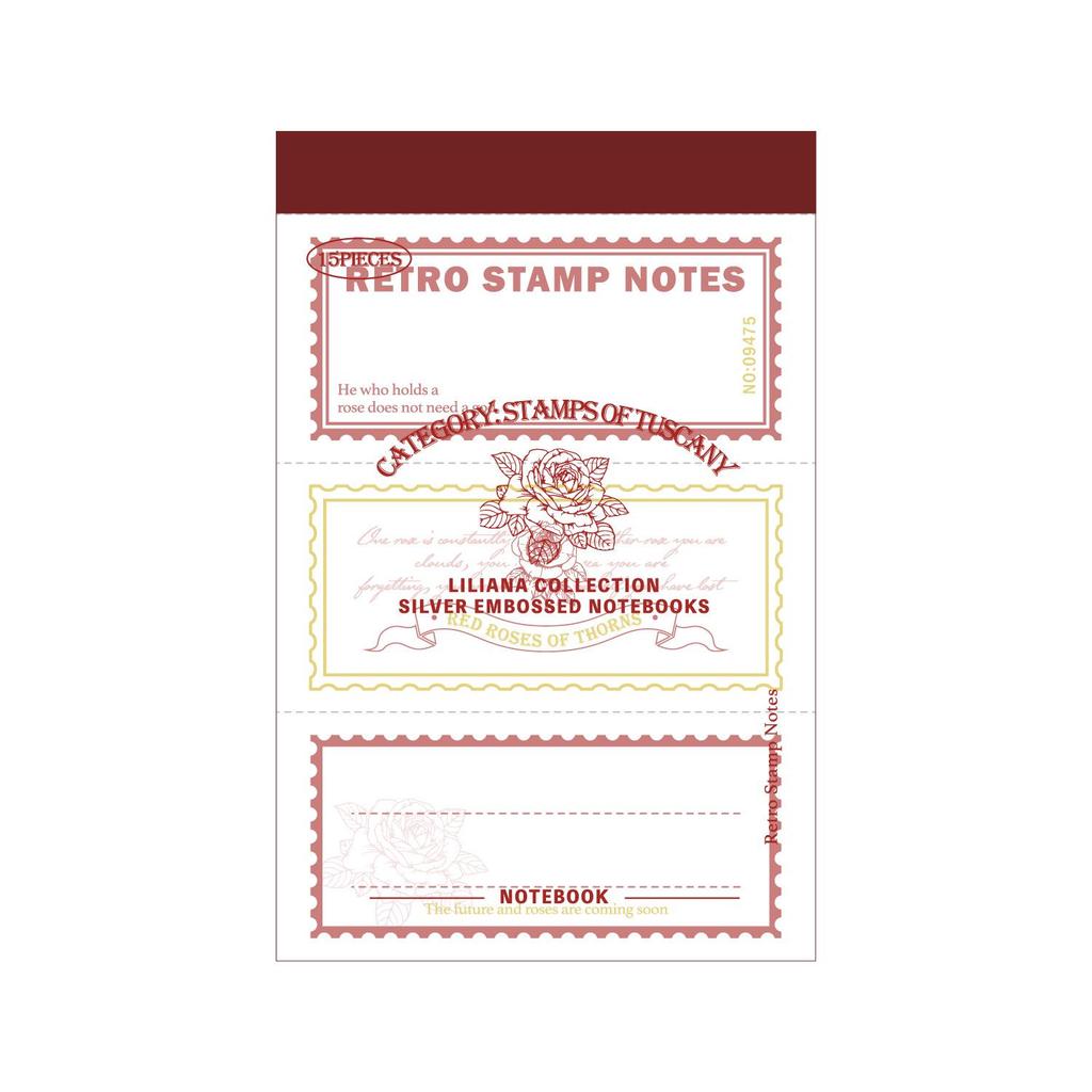 Paper Trace Liliana Collection: Hot Stamped Embossed Sticky Notes - 6 Styles for Journaling & Collage