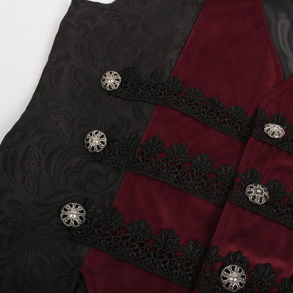 2024 Men's European & American Trendy Rock V-neck Single-breasted Waistcoat
