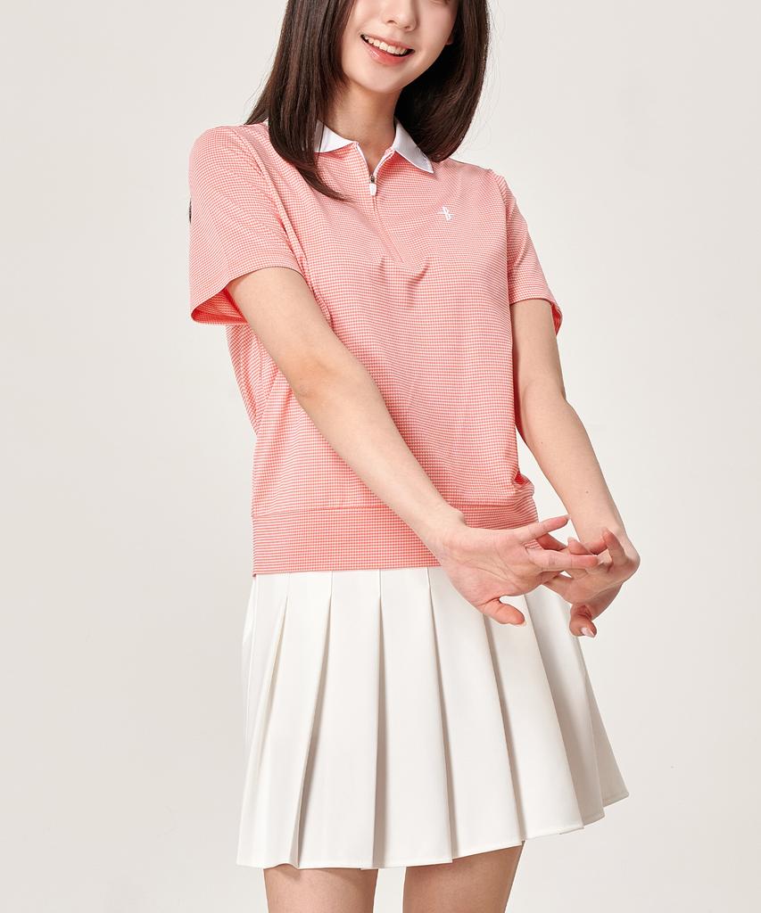 BILTMORE Women'S Golf Mini Check Short Sleeve T-Shirt
