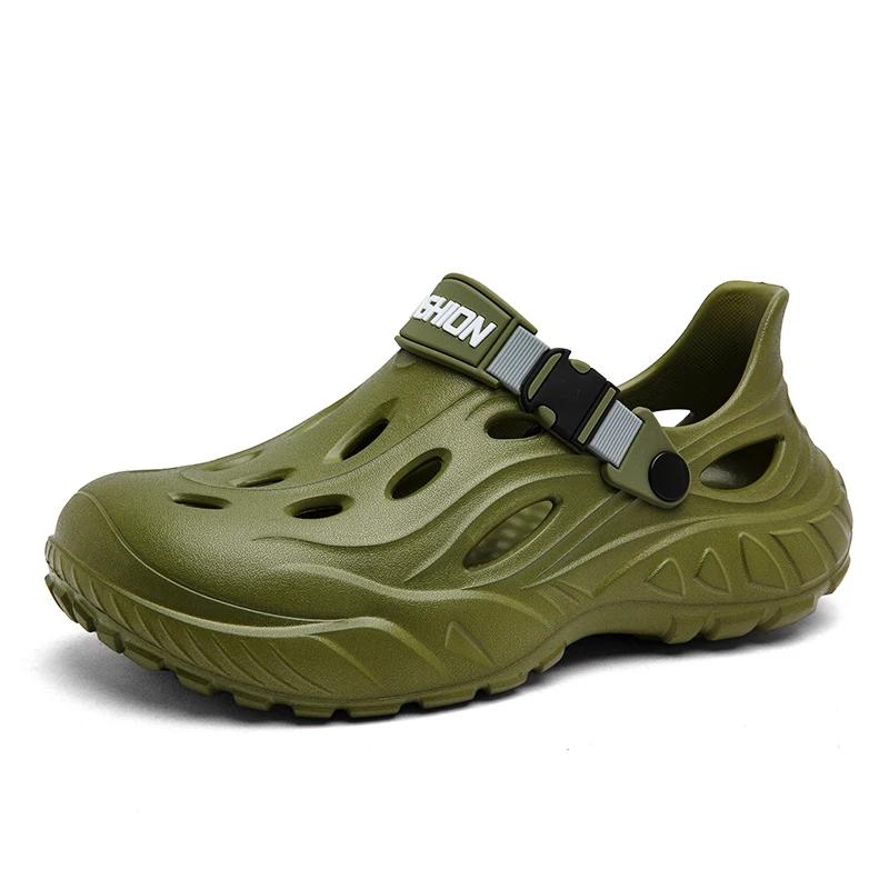 

Модные мужские тапочки Модные платформенные уличные летние клоги Обувь Женские пляжные сандалии Мужские Мягкие EVA Домашние тапочки для помещений Любитель Шлепанцы 40 зелёный