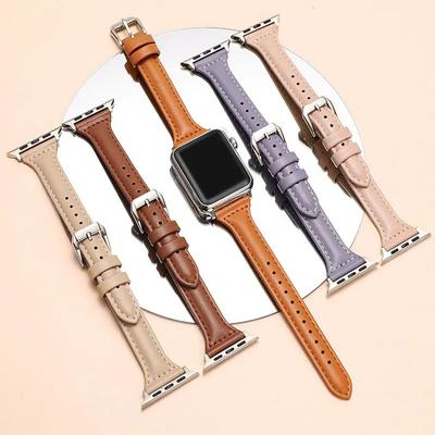 Slim Leather Strap For Apple Watch Ultra 49mm Series 8 7 SE 6 5 4 3 2 1  Correa 38mm/40mm/41mm Wrist Bracelet iWatch  42mm/44mm/45mm/49mm Band