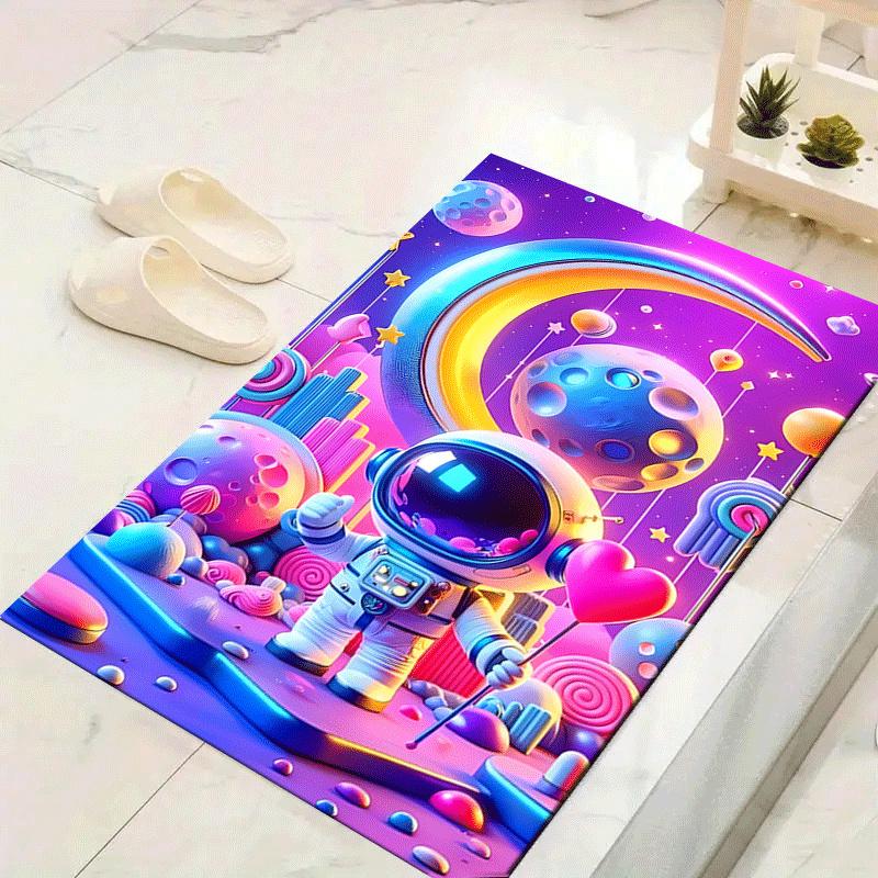 

1pc Cute astronaut Design Area Rug - Soft, Anti-Slip, and Durable Gaming Room Decor for Bedroom 60cm by 90cm