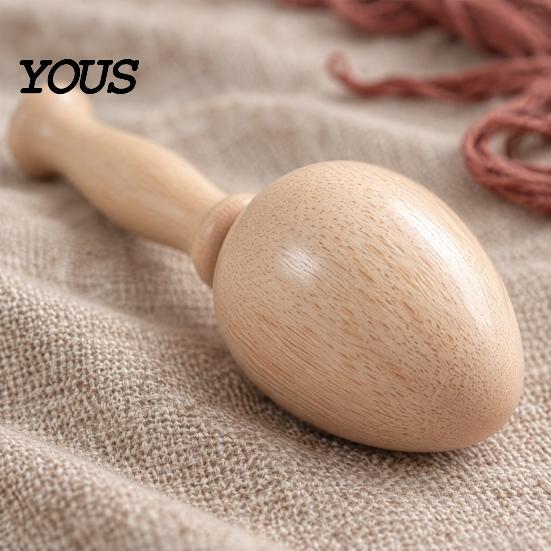 Wooden Darning Egg for Socks Repair, Shape Head Sock Hole DIY Embroidery Gadget Knit Mending Tool, Long Handle Darner Sewing Tool