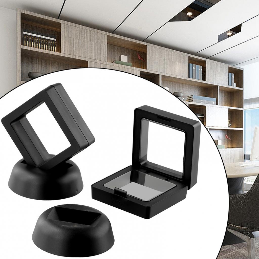 Black Coin Display Holder 50*50 Mm 2pcs Exhibiting Medals Stamps Medals New