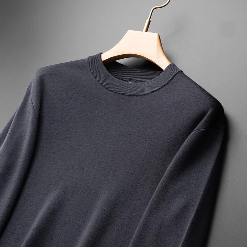 Men's Plus Size 100% Lambswool Round Neck Knit Sweater