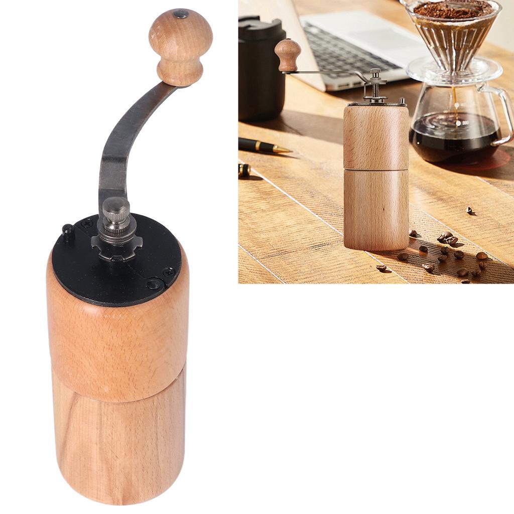 Manuelle Kaffeemühle Einstellbarer Mahlgrad Leise Tragbar Holz Handkurbel Kaffeemühle für Zuhause