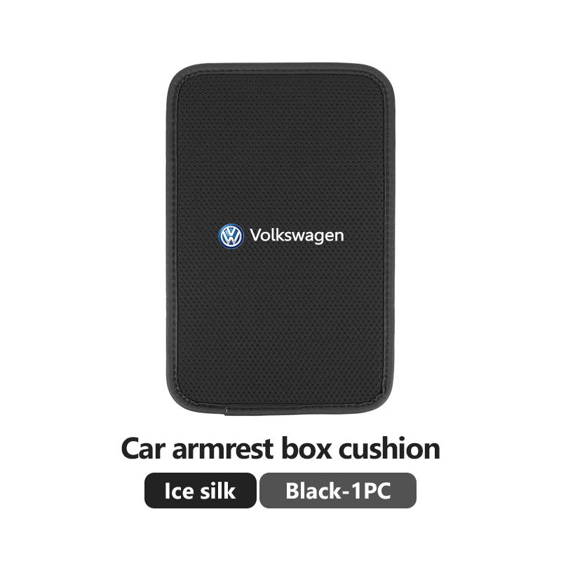 WET1 Car Armrest Box Cushion Leather Ice Silk Anti Scratch Protector Pad For Volkswagen VW Scirocco Passat Polo B5 B6 B7 CC Tiguan