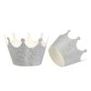 24 Pack Cupcake Wrappers Paper, Baking Cups Standard Crown Decoration for Anniversary Birthday Weddings and Parties, Blue