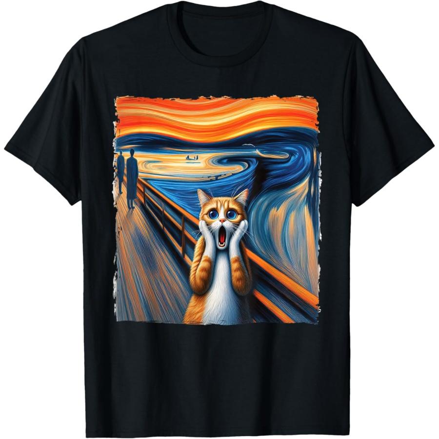 Scream Cat Parody T-Shirt for Kitty Lovers S