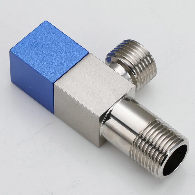 OME Modern Square  Bathroom Kitchen  Toilet Angle Stop Valve Cock 1/2in Chrome Plated Faucet Angle Valve