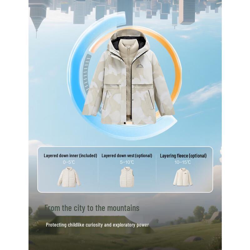 Bosideng Girls' T250131342 Three-in-One Down Jacket