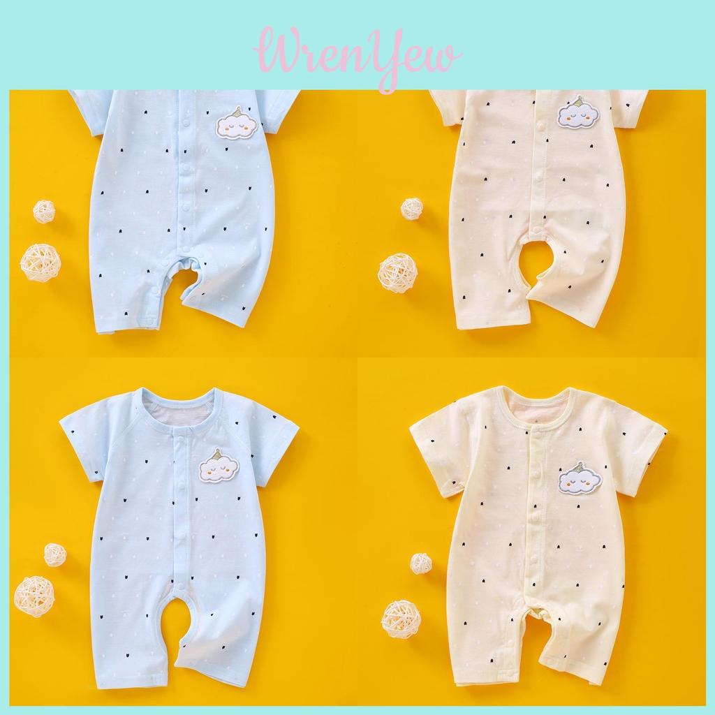 Baby Cotton Summer Romper With Short Sleeves For Newborns And Infants