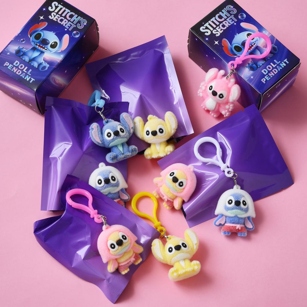 Cartoon Character Plush Stitch Pendant Doll Keychain Blind Bag Toy Gift Pendant Trendy Blind Box Toy