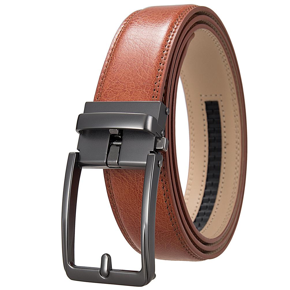 Anti-Needle Automatic Buckle Belt, Men'S Belt, Two-Layer Cowhide Belt Ly36-561948-1