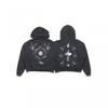 Unisex Distressed Washed Cotton Hoodie With Graphic Print Loose Fit Streetwear Sweatshirt Men Women
