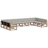 Outdoor Sofa Set with Cushions 10 Pcs Natural and Light Grey