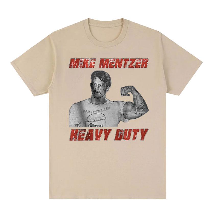2025 Summer Vintage Mike Mentzer Graphic Man Bodybuilder Print Short Sleeve Men's 100% Pure Cotton Printed T-shirt Streetwear