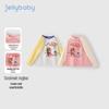 JELLYBABY Girls' Color Block Round Neck T-shirt