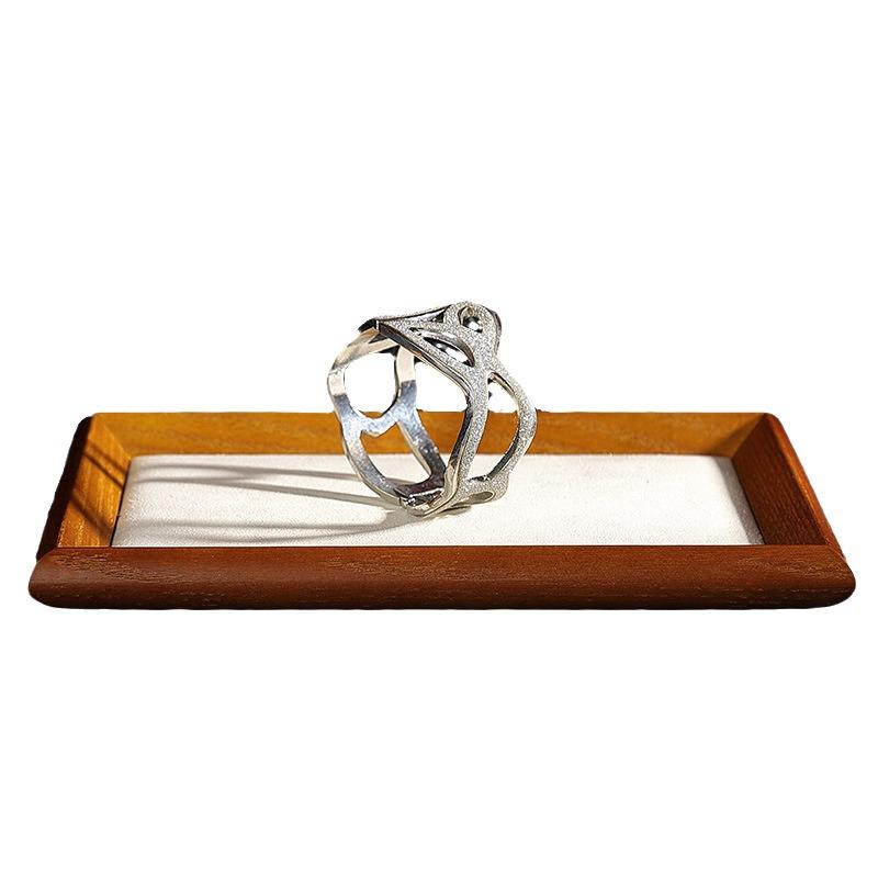 Antique Wooden Jewelry Display and Storage Tray for Rings, Necklaces, and Bracelets