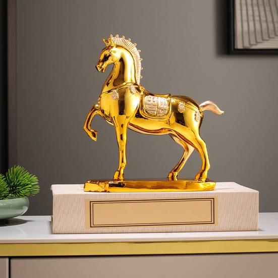 Simulated Horse Figurine Realistic Miniature Pony Resin Statue Animal Sculpture Decoration Ornament Housewarming Gift