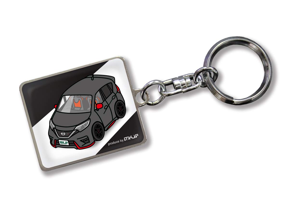 

MKJP Custom Keychain for Nissan Note Nismo E12, Black Base, Black Car Color