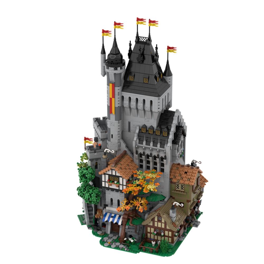 9649 PCS MOC Medieval The Lion Knights' High Tower Building Blocks Model Medieval Castle Architecture Bricks Assembly Toys Gifts