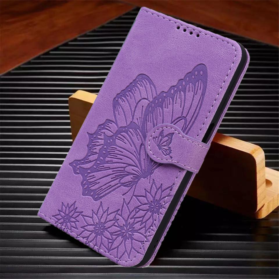 Flip Case for Samsung Galaxy A55 A54 A56 A35 A34 A25 A24 A15 A14 A05S A13 A23 A53 Cases Cat Butterfly Leather Wallet Back Cover