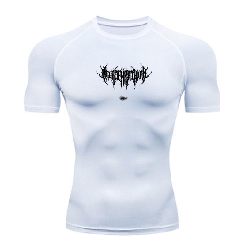 Men's Quick Dry Compression Fitness T-shirt, Breathable Slim Sport Running Top for Gym Workout Training Casual Daily Wea