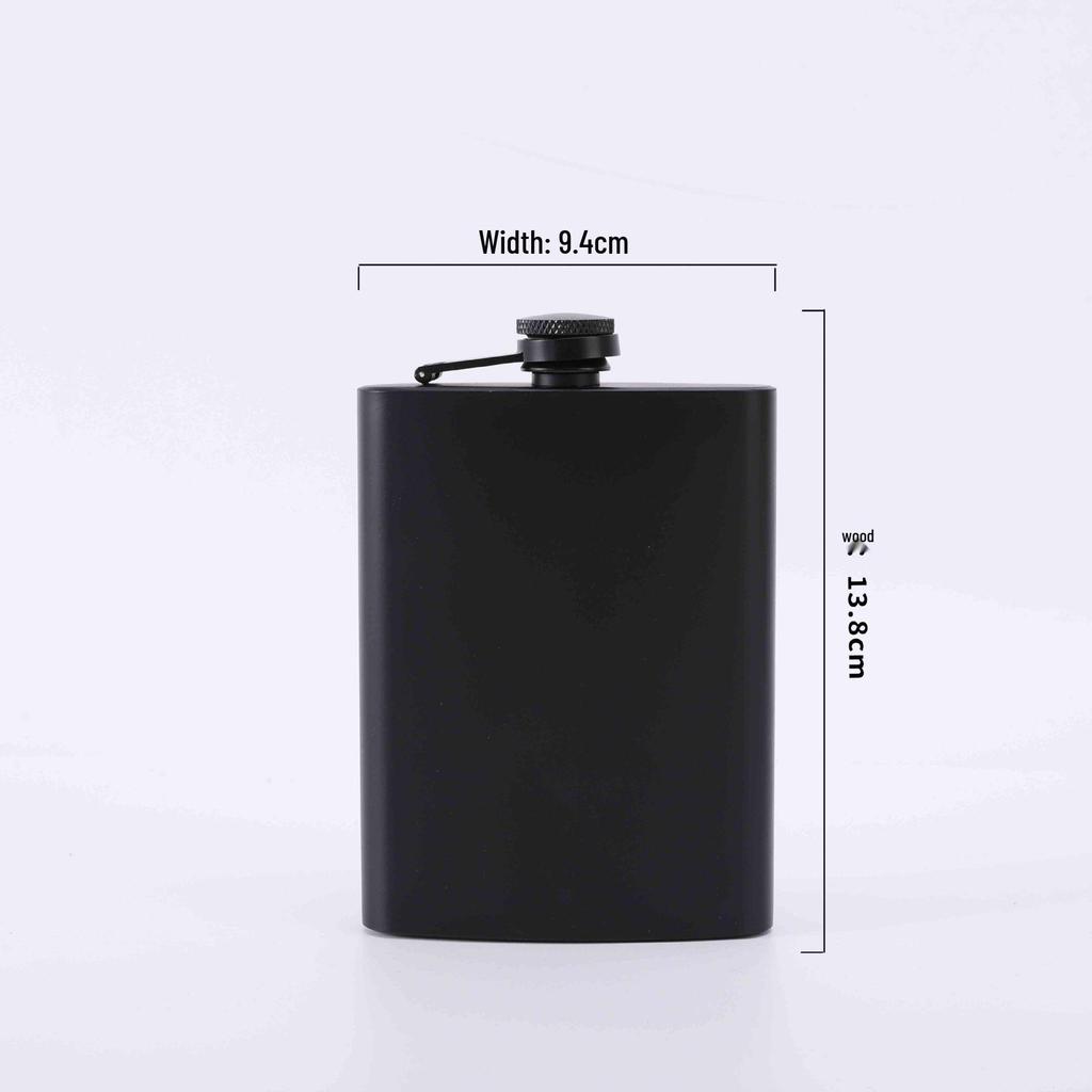 Matte Black 678 oz Portable Stainless Steel Outdoor Hip Flask