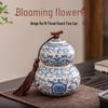 Qixuanyuan Blue and White Ru Kiln Gourd Ceramic Tea Caddy