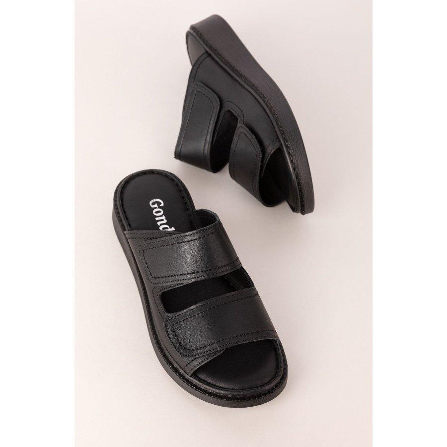 Women's Genuine Leather Wedge Heel Summer Slippers Clogs