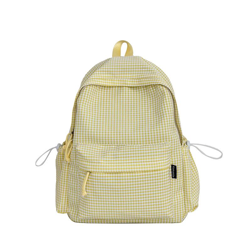 New Summer Fresh Checked Primary School Student Schoolbag Cute Backpack for Junior High School Students