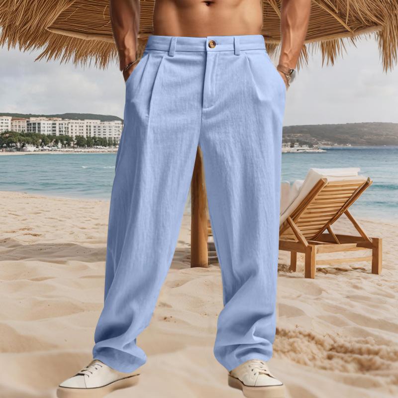 Men's Gurkha Casual Loose Straight Suit Pants.