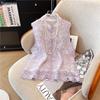 Sommer Stickerei Spitze Schnalle Mode Organza Neu Retro Weste Dünn